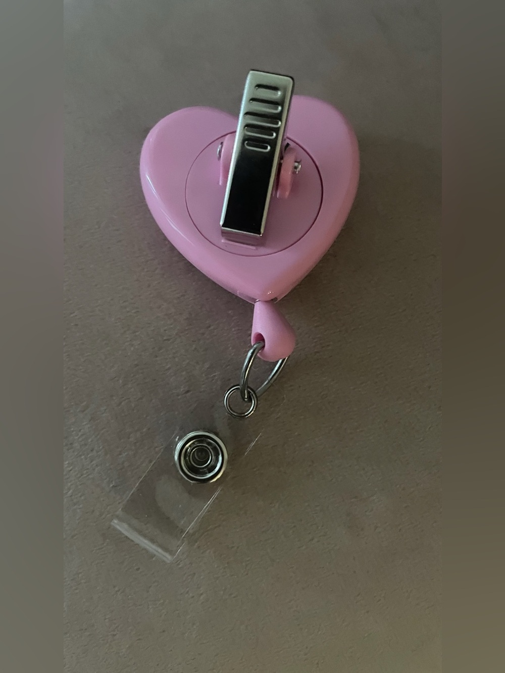 Pink Black & White Striped Cat Heart Nurse Badge Reel Retractable Alligator Clip - Picture 2 of 2